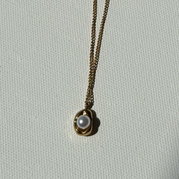 Pearl  Necklace 18K Gold Simplicity Retro Pea Pearl - Picture 8 of 10